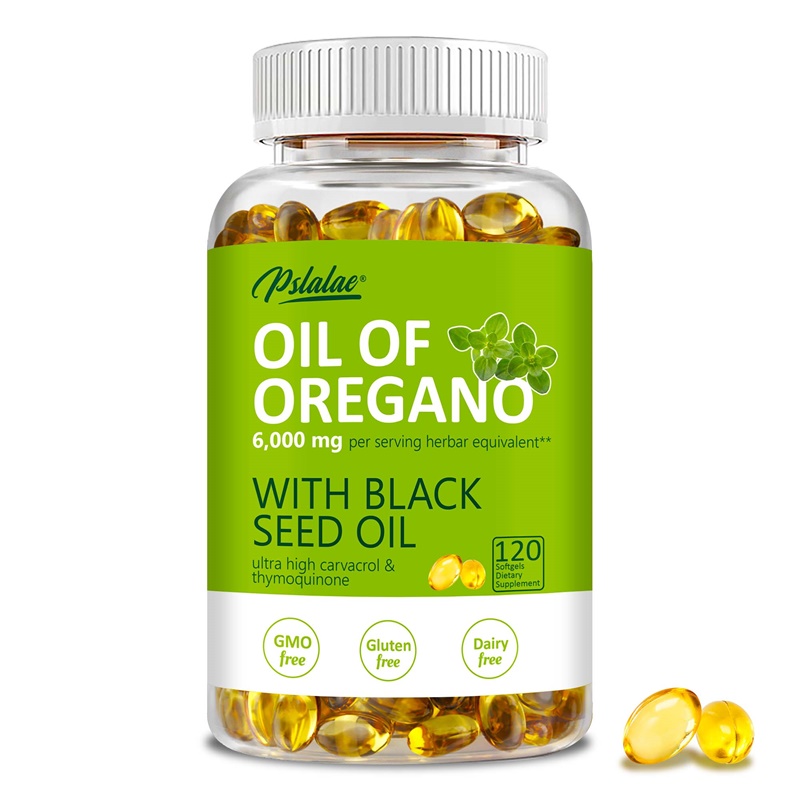 Black Seed Oil Capsule - Kapsul minyak Oregano-dengan minyak biji hitam-dukungan
