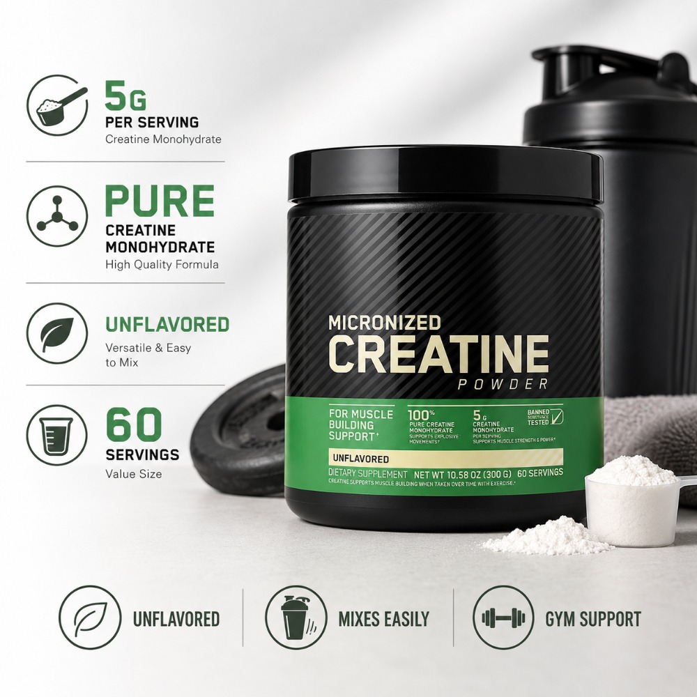 Nutrition In Fitness - Bubuk Creatine Monohydrate 300g Mendukung Kekuatan
