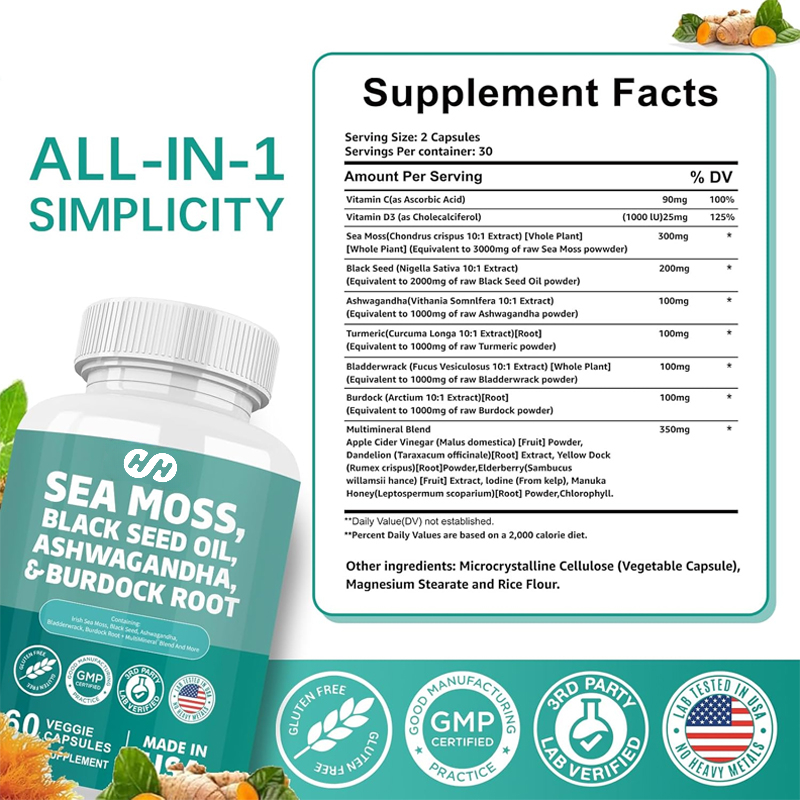 60 Kapsul 7000mg Rumput Laut 4 - Black Seed Oil Capsule ulasan dan harga